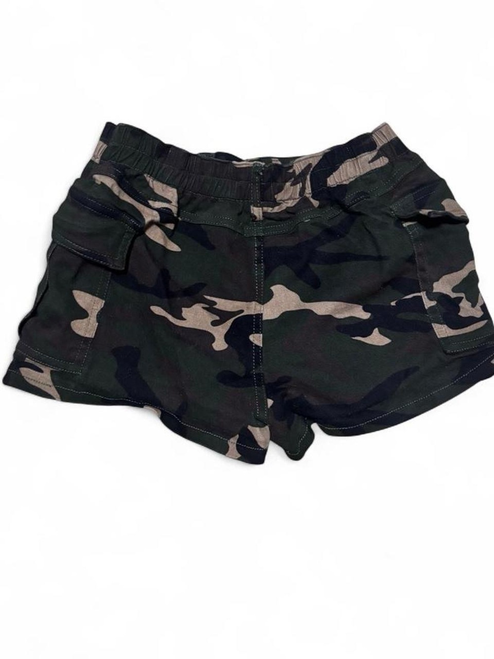 Only Story Camo Cargo Shorts High Waisted Elastic Waist Size XS